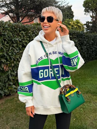 EKRU GOREMR BASKILI SWEATSHIRT