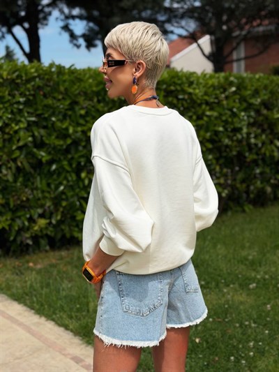 EKRU S.STUDIO YIKAMALI OVERSIZE SWEATSHIRT