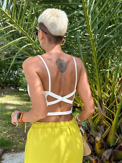 EKRU SIRT DEKOLTELİ BÜSTİYER