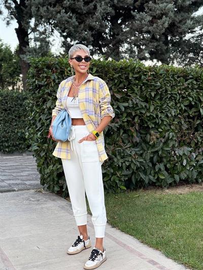 EKRU TRİKO JOGGER PANTOLON