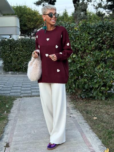 EKRU TRİKO PALAZZO PANTOLON