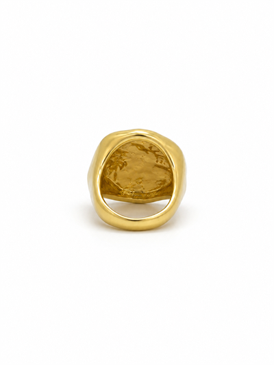 Gold Çerçeveli Sedef Taşlı Yüzük