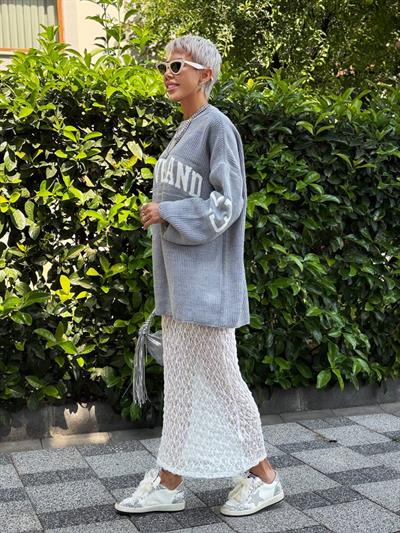 GRİ CLEVELAND OVERSIZE TRİKO KAZAK