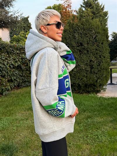 GRİ GOREMR BASKILI SWEATSHIRT