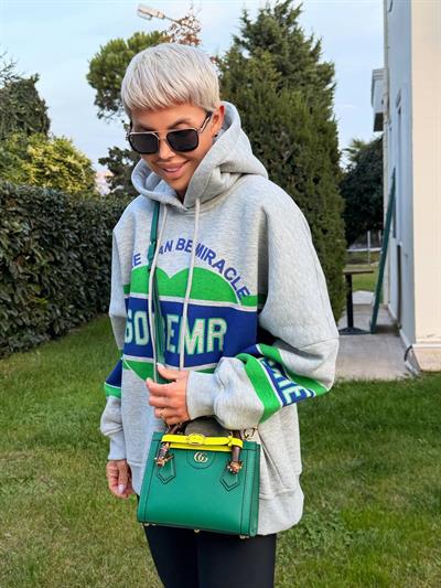 GRİ GOREMR BASKILI SWEATSHIRT