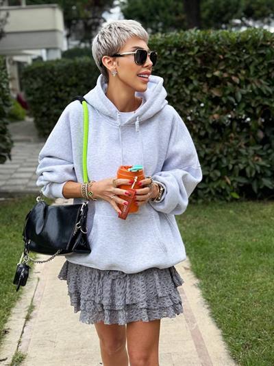 GRİ MELANJ S.STUDIO PREMIUM OVERSIZE HOODIE