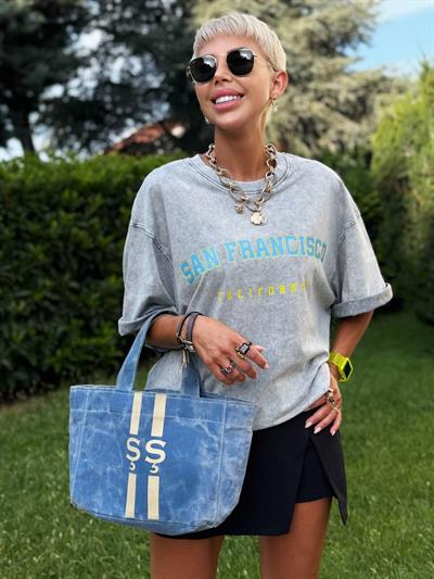 GRİ SAN FRANCISCO BASKILI TSHIRT
