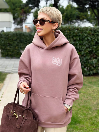GÜL KURUSU SIRTI NAKIŞLI FORENA SWEATSHIRT