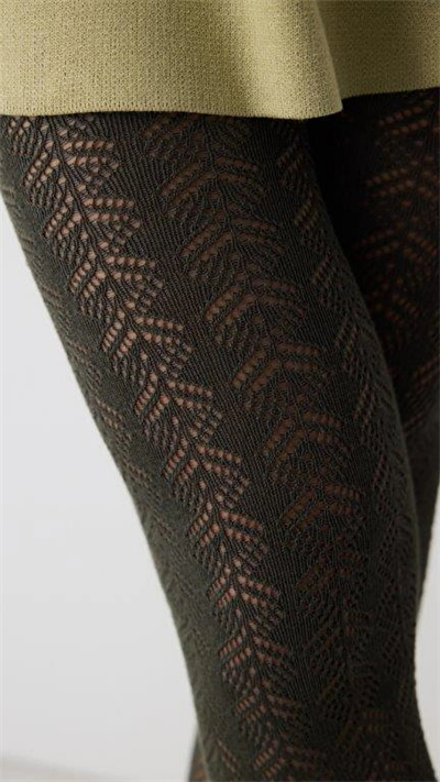 HAKİ DESENLİ DELİKLİ TRİKO KİLOTLU ÇORAP