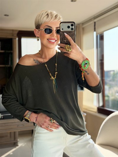 HAKİ KAYIK YAKA MERSERİZE