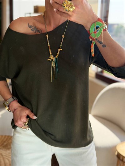 HAKİ KAYIK YAKA MERSERİZE