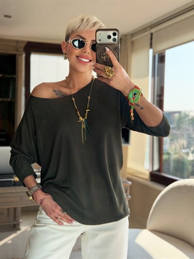 HAKİ KAYIK YAKA MERSERİZE