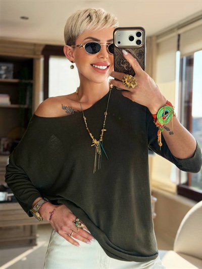 HAKİ KAYIK YAKA MERSERİZE