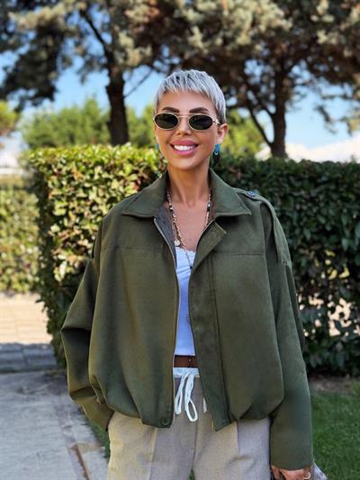 HAKİ SÜET YARASA KOL BALON CEKET