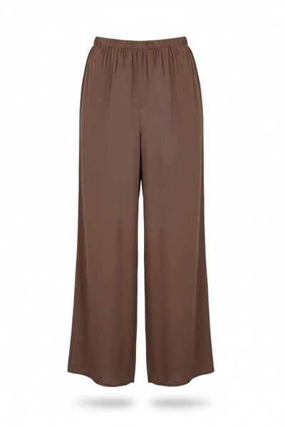 KAHVE BELİ LASTİKLİ BOL PANTOLON