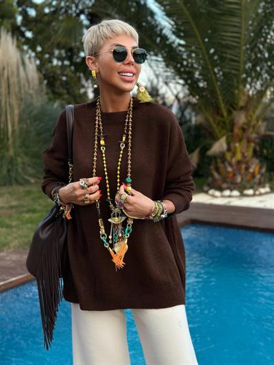 KAHVE BİSİKLET YAKA SALAŞ TRİKO