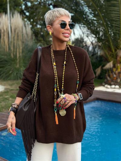 KAHVE BİSİKLET YAKA SALAŞ TRİKO