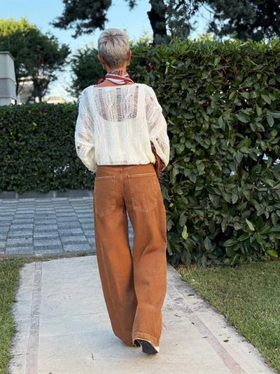 KAHVE ESKİTME WIDE LIGE PANTOLON