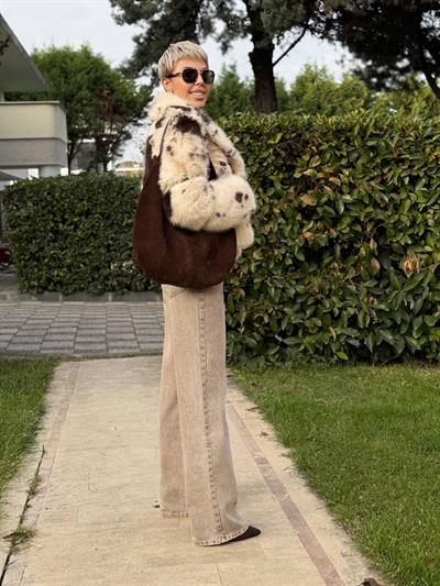 KAHVE KAR YIKAMA DENİM PANTOLON