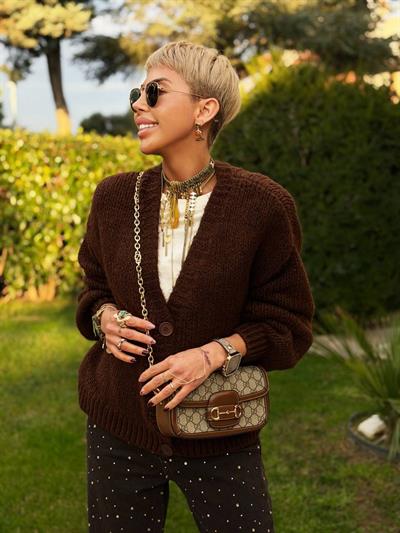 KAHVE OVERSIZE TRİKO HIRKA