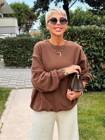 KAHVE S.STUDIO YIKAMALI OVERSIZE SWEATSHIRT