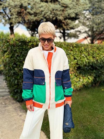 KREM CEP DETAYLI TASARIM TEDDY MONT
