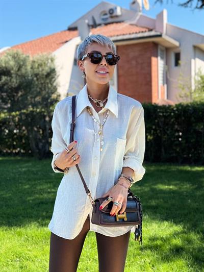 KREM RENK TRANSPARAN CEPLİ GÖMLEK