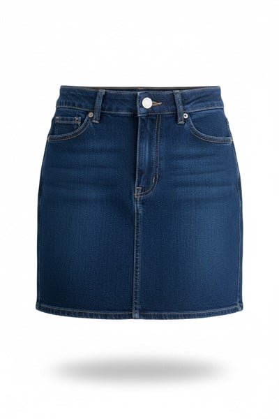 LACİVERT COMFORT LİKRA DENIM ETEK
