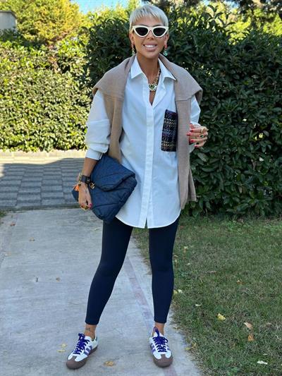 LACİVERT FİTİLLİ YÜKSEK BEL TAYT