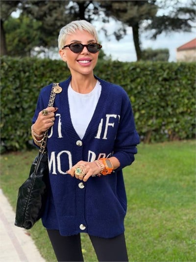 LACİVERT NOTIFY TRİKO HIRKA