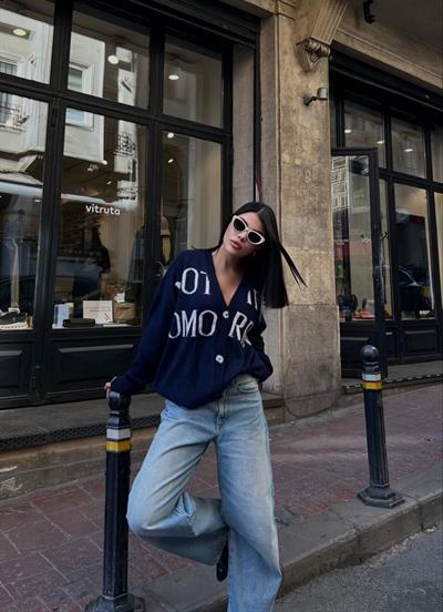 LACİVERT NOTIFY TRİKO HIRKA