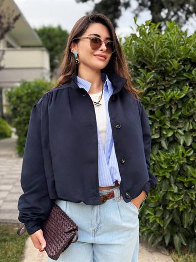 LACİVERT NUBUK BOMBER CEKET