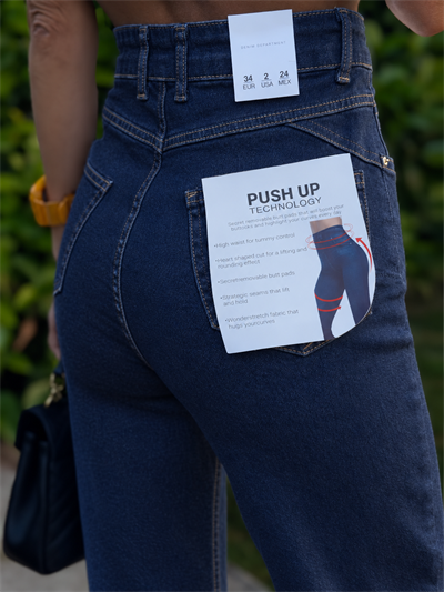 LACİVERT PUSH UP WIDE LEG DENIM PANTOLON