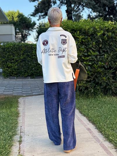 LACİVERT RENK KADİFE FİTİLLİ PANTOLON