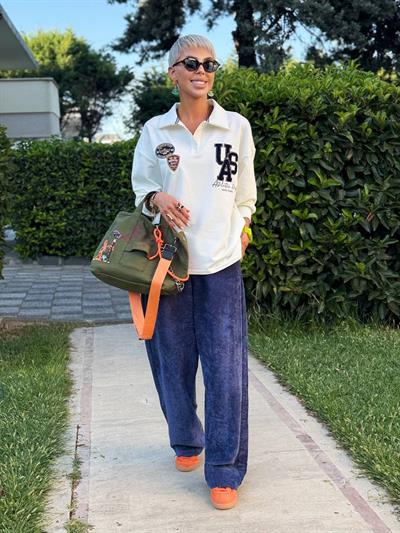 LACİVERT RENK KADİFE FİTİLLİ PANTOLON