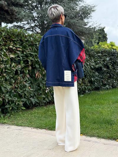 LACİVERT S.STUDIO TASARIM JEAN YELEK 