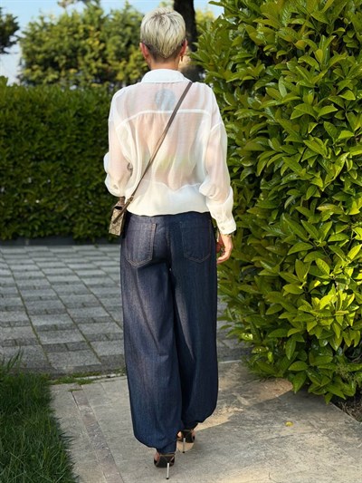 LACİVERT S.STUDIO ŞALVAR MODEL DENIM PANTOLON