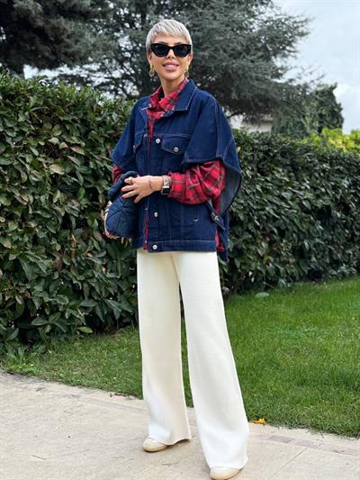 LACİVERT S.STUDIO TASARIM JEAN YELEK 