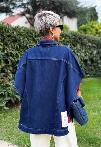 LACİVERT S.STUDIO TASARIM JEAN YELEK 