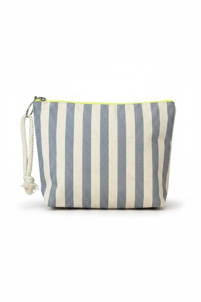 MARİNE ÇİZGİLİ NEON YEŞİL CLUTCH ÇANTA 