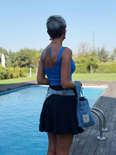 MAVİ DENİM BEL ÇANTASI 