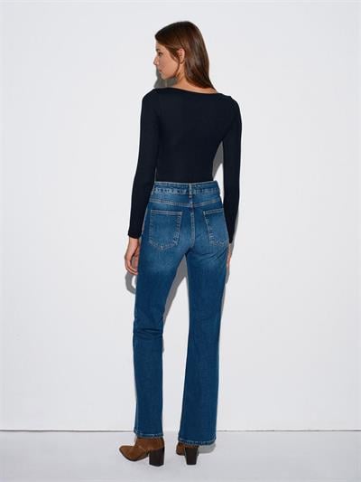 MAVİ ORTA BEL BOOTCUT PANTOLON