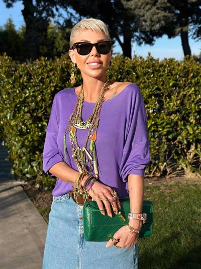 MOR KAYIK YAKA MERSERİZE