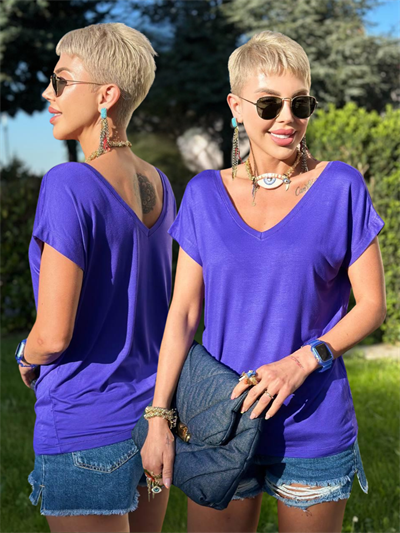 MOR S.STUDIO ÖN ARKA V YAKA MODAL TSHIRT