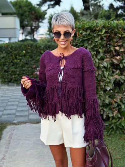 MÜRDÜM PÜSKÜLLÜ TRİKO HIRKA