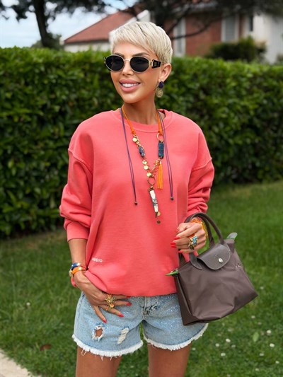 NAR ÇİÇEĞİ S.STUDIO YIKAMALI OVERSIZE SWEATSHIRT