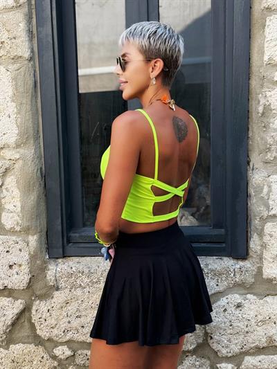 NEON SARI SIRT DEKOLTELİ BÜSTİYER