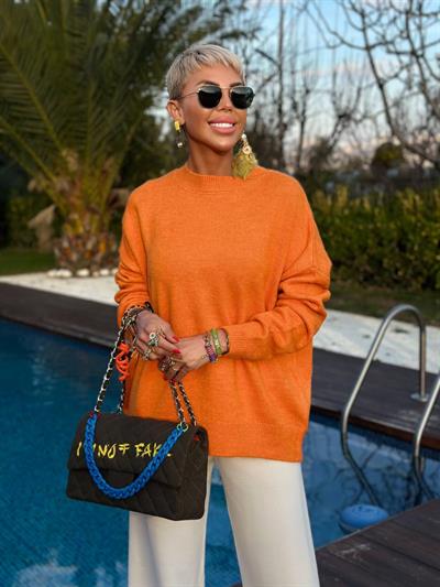 ORANJ BİSİKLET YAKA SALAŞ TRİKO