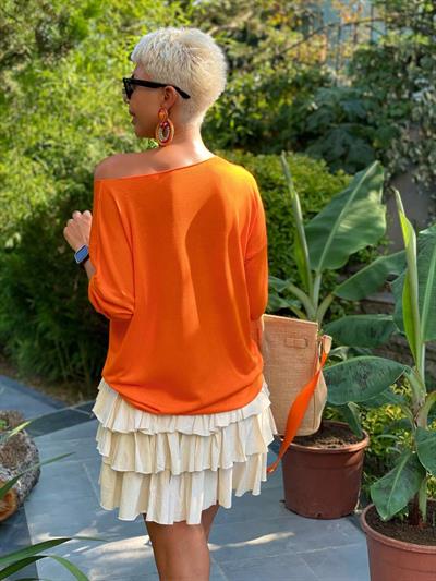 ORANJ KAYIK YAKA MERSERİZE