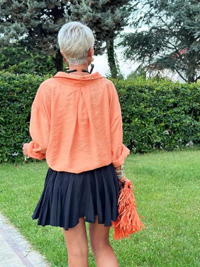 ORANJ OMZU DÜŞÜK OVERSIZE GÖMLEK